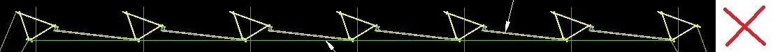 Series-connected independent triangular units — incorrect arrangement