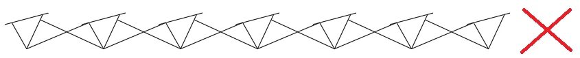 Series-connected diagonal braces without chords