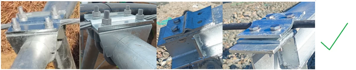 Compliant full-surface-contact cable clamp structure